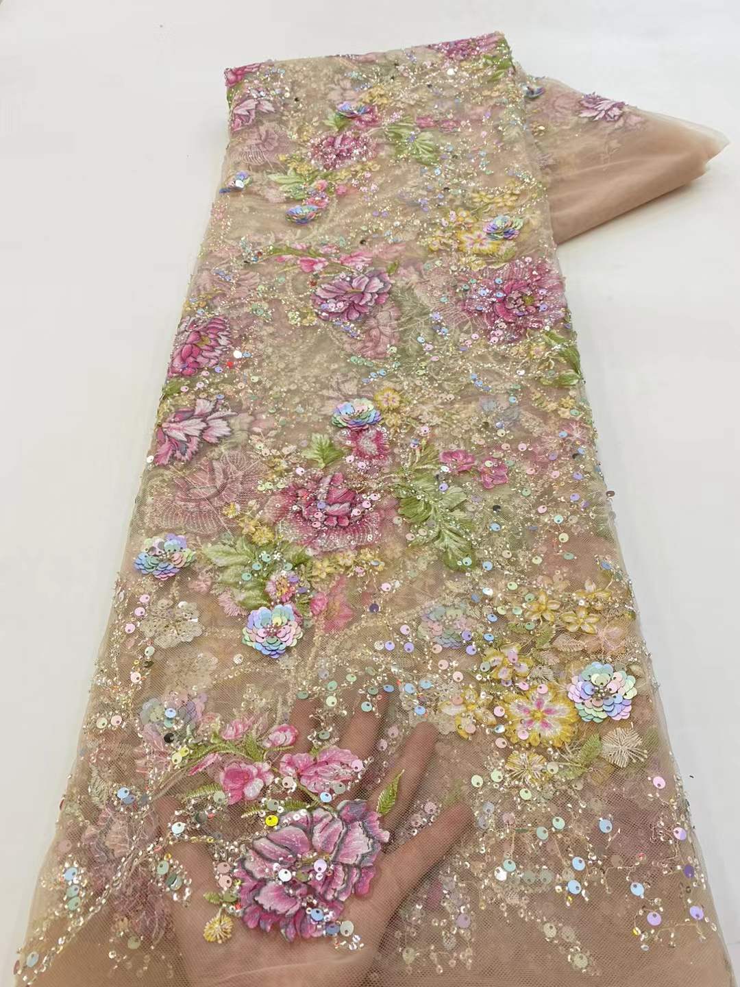 Glitter Tablecloth - Африканское кружевное полотно 2026 года, высококачественное,