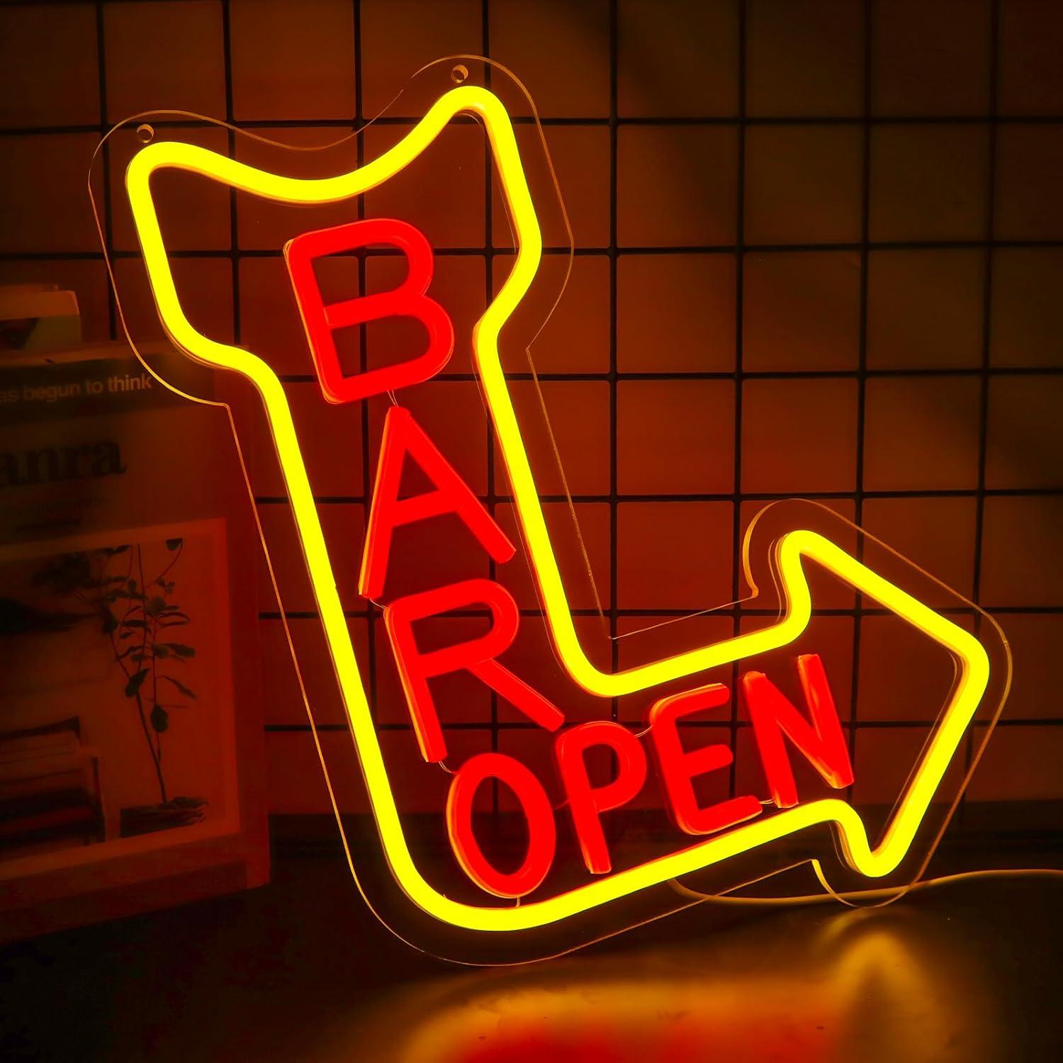 Неоновая вывеска «Бар Открыт»  – обзор и цена Neon Sign Party